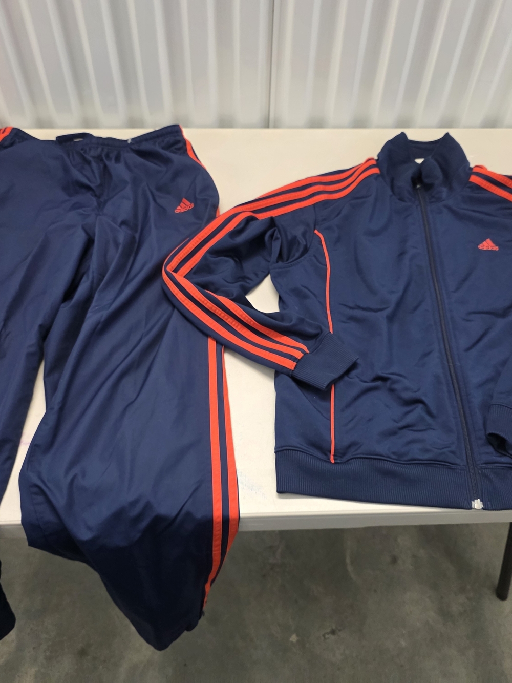 Vintage Adidas Tracksuit/Jumpsuit Navy/dark Orange Strips Mens Large Top Medium